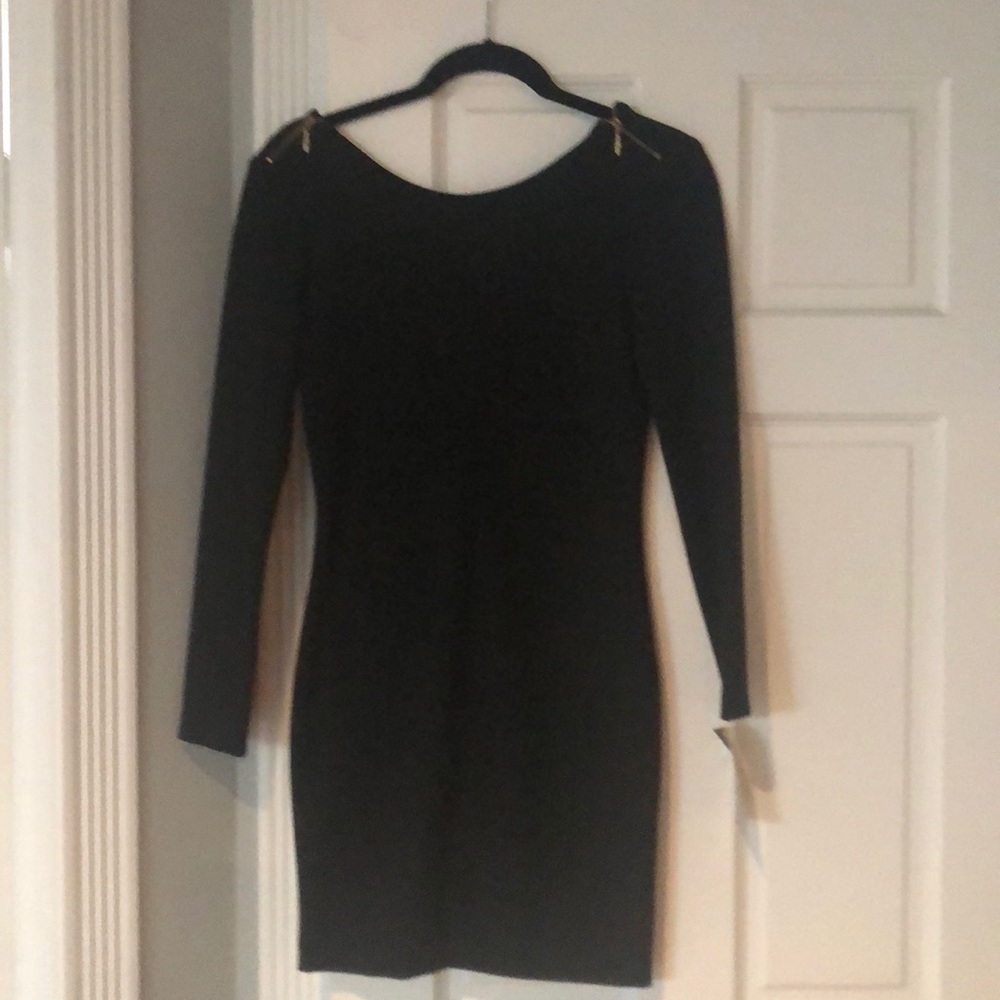 Long sleeve mini dress scoop back
